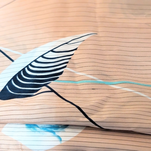 Vtg 80s, Silky Indian Fabric. Beige, White, Blue, 9 yards or 8.23M. HP! - Picture 3 of 9